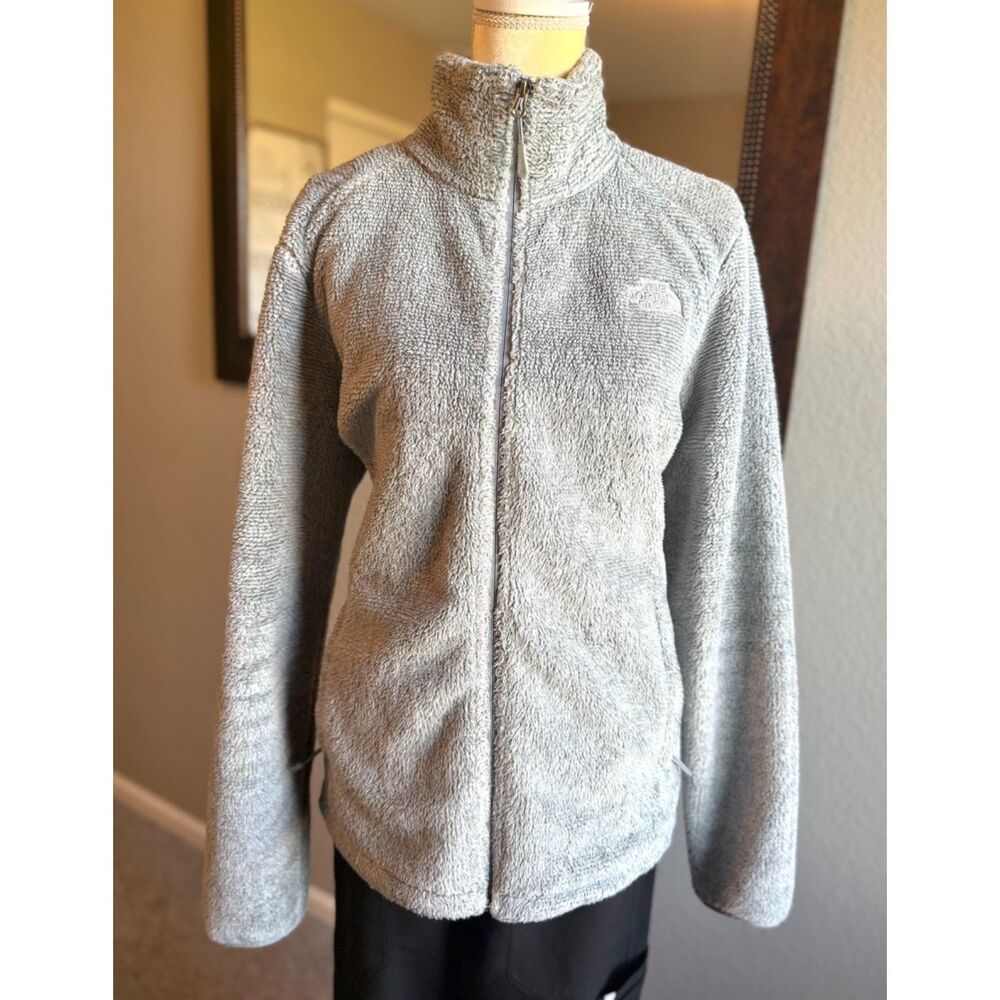 The North Face Womens XL Gray High Pile Plush Fleece Full Zip Jacket